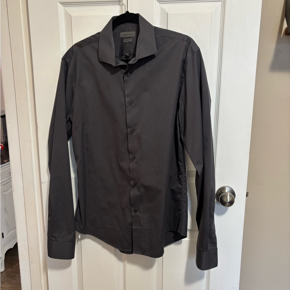Calvin Klein Charcoal Button-Up Shirt